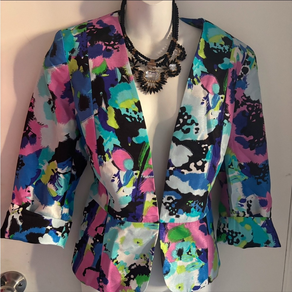 Kasper Vibrant Floral Print Blazer